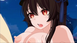 Genshin Impact hentai Hu Tao big tits titjob