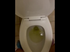 quick messy piss in hotel restroom