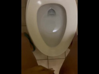 Quick Messy Piss in Hotel Restroom