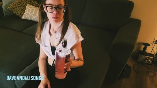 Nerdy teen student gets fucked and a facial