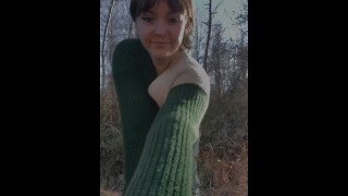 Sexy flash in nature (private property) 