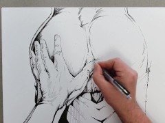 Spreading and fingering delicious bubble butt