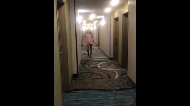 Ginger Slut Tune Gets Caught being an Exhibitionist at Hotel