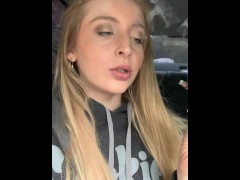 420 SEXY BLONDE GIRL SMOKING HUGE JOINT IN THE CAR SMOKING FETISH ASMR // BLONDE BUNNY