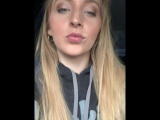 420 SEXY BLONDE GIRL SMOKING HUGE JOINT IN THE CAR SMOKING FETISH ASMR // BLONDE BUNNY