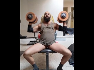 Trans Guy Workout Showing Pussy