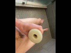 Solo Male getting himself off in the Shower 