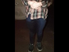 ⭐ Desperate Girlfriend Pissing Her Jeans By The Road!