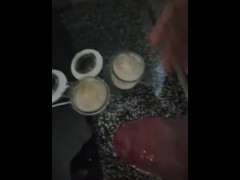 Two Frozen Cum Cocktails being topped out. Now 109 cumshots - Almost ready for a little cum slut