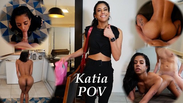 Brazilian model Katia gives a blowjob and gets nailed - POV