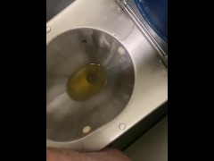 Ftm trans guy pissing ICE toilet