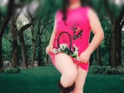 Preview 2 of PUBLIC. Sexy ladyboy hot nude dancing in the park