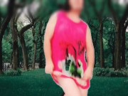 Preview 3 of PUBLIC. Sexy ladyboy hot nude dancing in the park