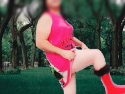 Preview 5 of PUBLIC. Sexy ladyboy hot nude dancing in the park