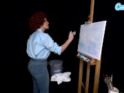 Preview 3 of Big Tits MILF Ryan Keely Cosplay As Bob Ross Gets Horny During Painting Tutorial