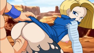 ANDROID 18 SURPRISED WITH A COCK DRAGON BALL