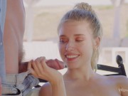 Preview 2 of WOWGIRLS Hottest blonde girl Freya Mayer sucking big white cock and getting fucked by the pool