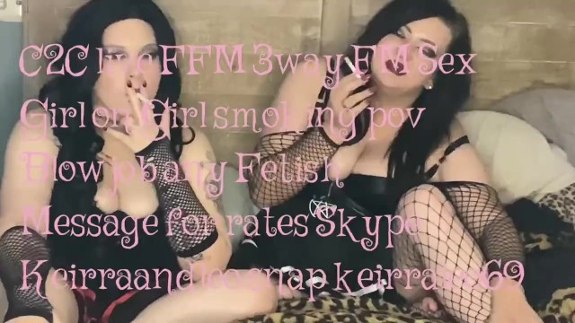 Smoking Goth Cam girls on Skype Keirra andLeo snap keirraleo69 