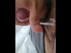So horny I pushed the cum out 