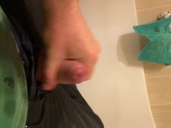 Part 1: Ben desperately holds his pee after work in the bathtub and starts leaking precum and pee 