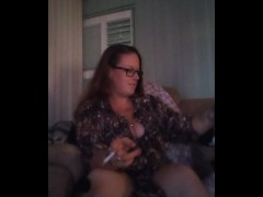 Busty Milf Smoking Cigarette (Cleavage Tease)