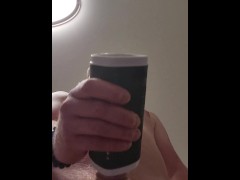 Solo ginger uses toy until he cums