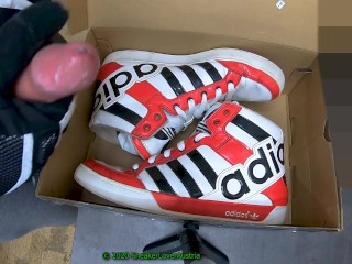 2 Cumshots on Worn Adidas Hardcourt Big Logo