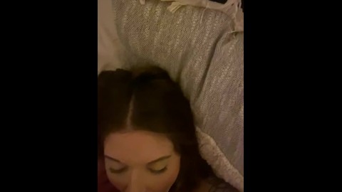 Girlfriend gives me blowjob and swallows my load POV