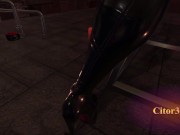 Preview 1 of Citor3 3D VR Game Recording SFM Latex big tits mistress milks slave on sybian with lots of precum
