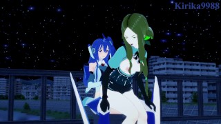 Phara Suyûf and Tsubasa Kazanari have intense futanari sex outdoors. - Symphogear Hentai