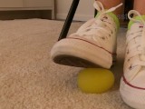 White Converse Sneakers Crushing EggBall