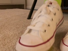 White Converse Sneakers Crushing EggBall