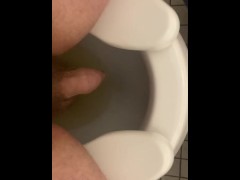 Public restroom sitting piss