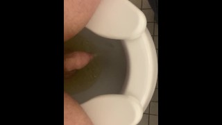 Public restroom sitting piss