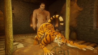 Karra Furry tigress en grote Guy