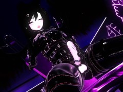 Demonic Latex Futa Bondage Femboy Masturbates with Abyssal Fleshlite in Dungeon Preview