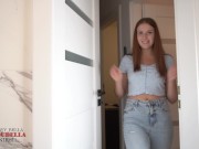 Preview 2 of Stepsister sucks well, cum on her tits while her parents aren't home! Bella Crystal