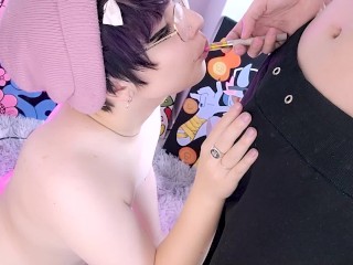 Goth Trans Slut Milks Dealer's Massive Cock (TRY NOT TO CUM!)