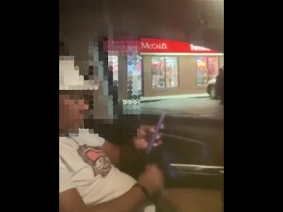 Watching MissBnasty in the parking lot at the Adult store