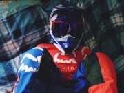Preview 2 of Motorcyclist fucks friend in motorcycle gear and mxhelmet