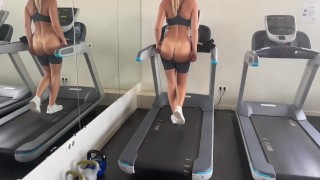 Blonde Showing Off Her Ass And Tits At The Gym
