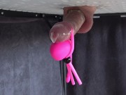 Preview 2 of MILKING TABLE GLORYHOLE HANDSFREE VIBRATOR CUMSHOT INTO XL CONDOM