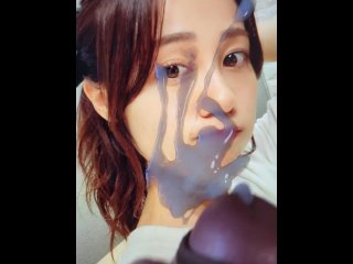アイドル並みに可愛い女の子に糞キモちんぽが発情して顔射