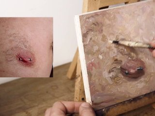pov, solo, hairy, painting