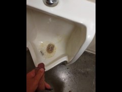 Messy public piss boy strikes. 