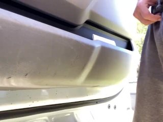 On site pissing beside the truck car drove by and caught me then my boss walks up public sweat pants