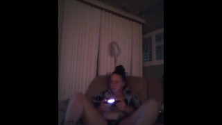 Smoking Cigarettes and Playing Video Games In My Black Bra and Panties Part 2