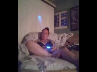 Smoking Cigarettes and Playing Video Games in my Black Bra and Panties Part 9