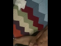 Extremely Horny Guy Jerking Thick Cock Till Loud Moaning Orgasm