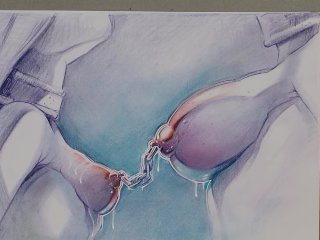 hentai, lesbian, big boobs, small tits